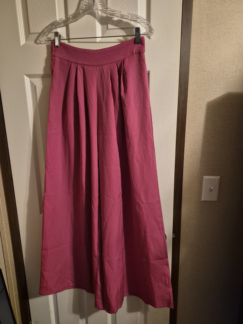 Impressions Wide-Leg Pleated Jumpsuit Pants - Fuchsia
